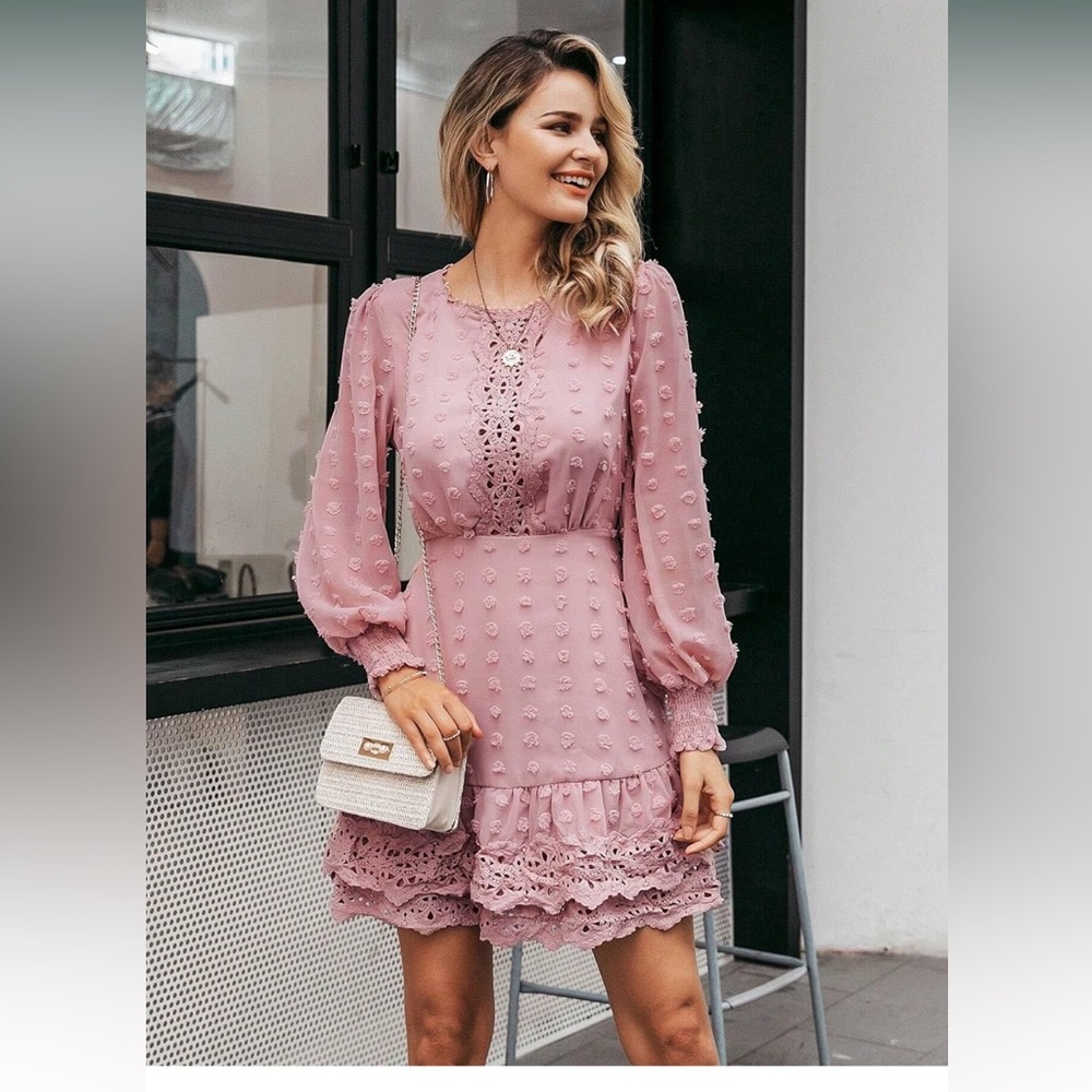 Simplee Dusty Pink Dress Size Large